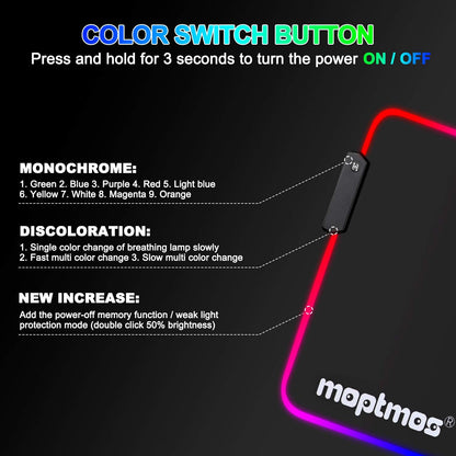 RGB Gaming Mouse Pad Anime Dragon Mousepad